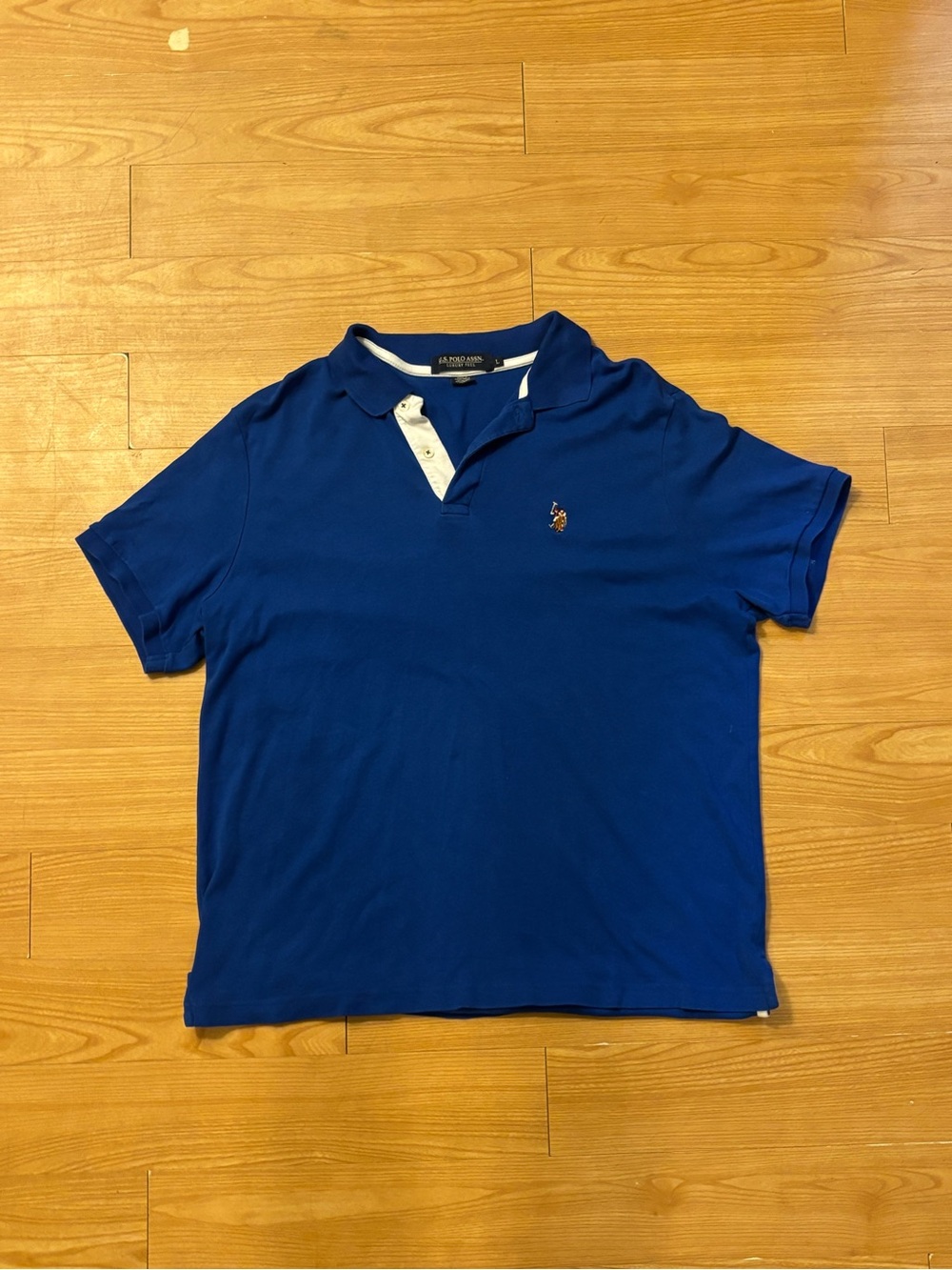 Polo Royal Blue Short Sleeve Polo with White Placket
